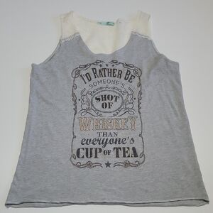 Maurices Gray Tank Top with Playful Print XL